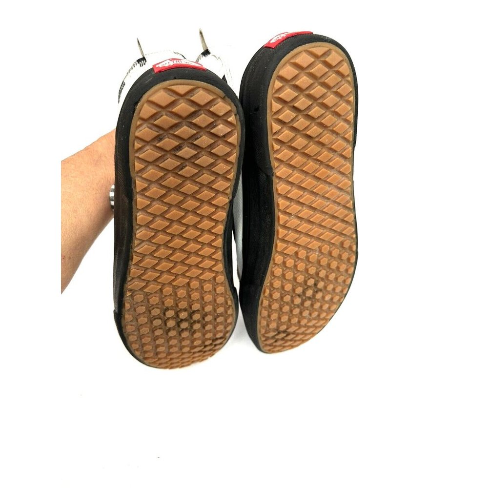 RARE PATTERN - VANS SK8-Hi MTE - MENS 11 FULL GRAIN WHITE LEATHER BLK/WHT CHECK - Picture 7 of 9